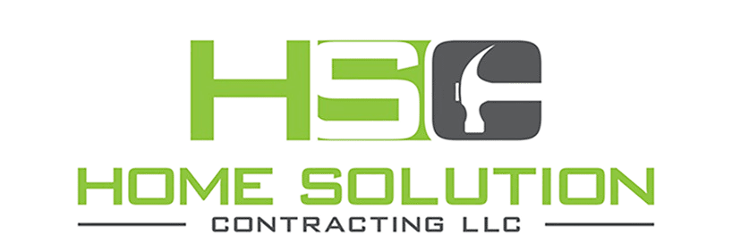 A green and black logo for the hsi home solutions.